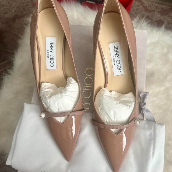 Jimmy Choo Women's Tan and Pink Pumps - Picture 1 of 5